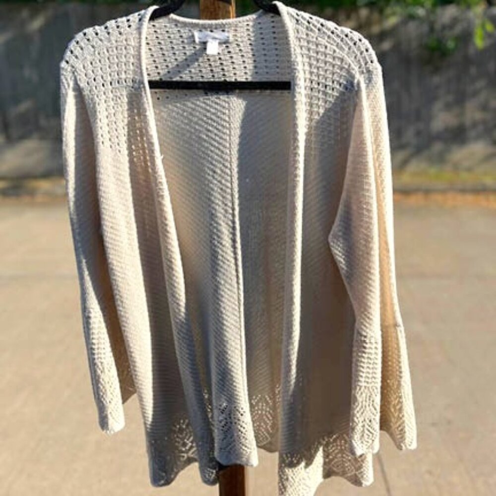 LC Lauren Conrad open-knit, open-front, light-weight cardigan sweater. Size XXL,